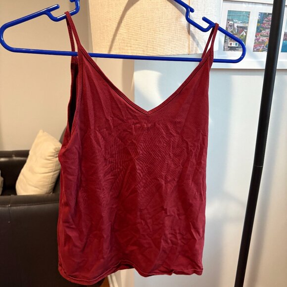 LOFT Burgundy Fitted Double-V Cami - Picture 2 of 3